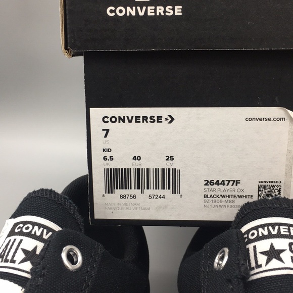 CONVERSE STAR PLAYER OX Low Black White 264477F - Picture 3 of 8